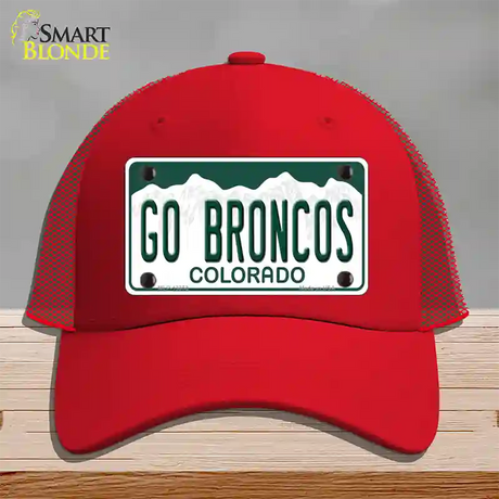 Go Broncos Novelty License Plate Hat Tag Mesh / Red