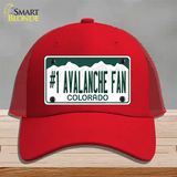 Number 1 Avalanche Fan Novelty License Plate Hat Tag Mesh / Red