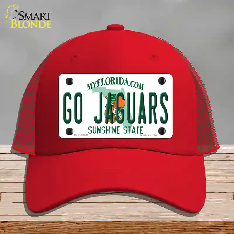 Go Jaguars Novelty License Plate Hat Tag Mesh / Red