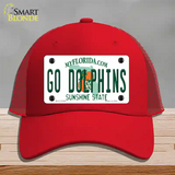 Go Dolphins Novelty License Plate Hat Tag Mesh / Red