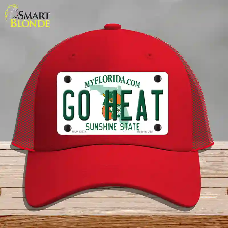 Go Heat Novelty License Plate Hat Tag Mesh / Red