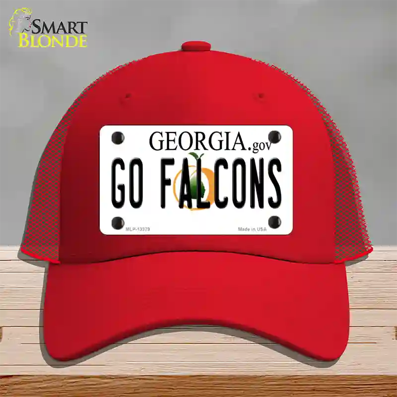 Go Falcons Novelty License Plate Hat Tag Mesh / Red