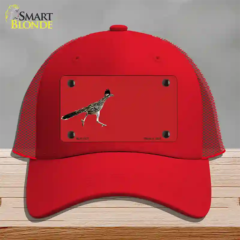 Roadrunner Offset Novelty License Plate Hat Mesh / Red