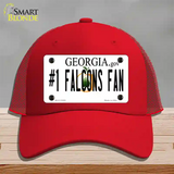 Number 1 Falcons Fan Novelty License Plate Hat Tag Mesh / Red