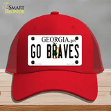 Go Braves Novelty License Plate Hat Tag Mesh / Red