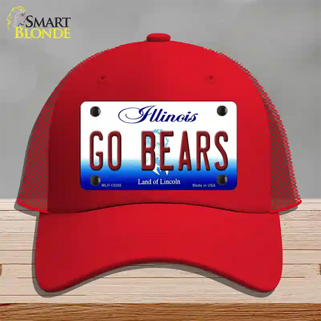 Go Bears Novelty License Plate Hat Tag Mesh / Red