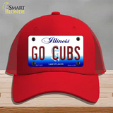 Go Cubs Novelty License Plate Hat Tag Mesh / Red