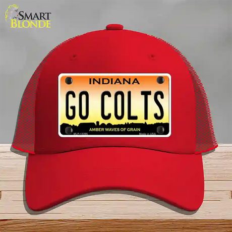 Go Colts Novelty License Plate Hat Tag Mesh / Red