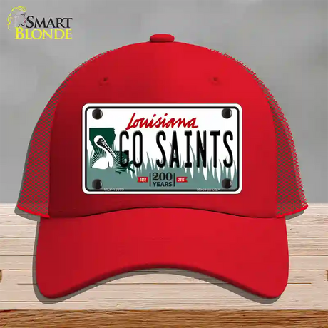 Go Saints Novelty License Plate Hat Tag Mesh / Red