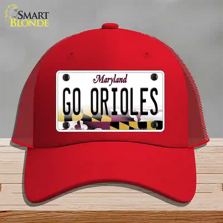 Go Orioles Novelty License Plate Hat Tag Mesh / Red