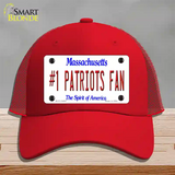 Number 1 Patriots Fan Novelty License Plate Hat Tag Mesh / Red