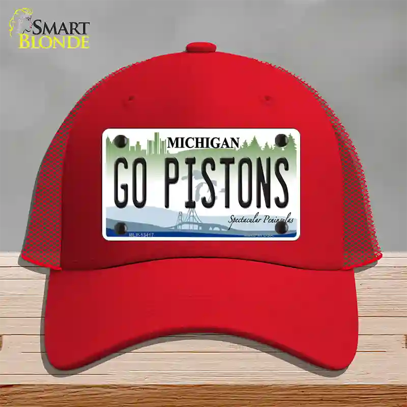 Go Pistons Novelty License Plate Hat Tag Mesh / Red