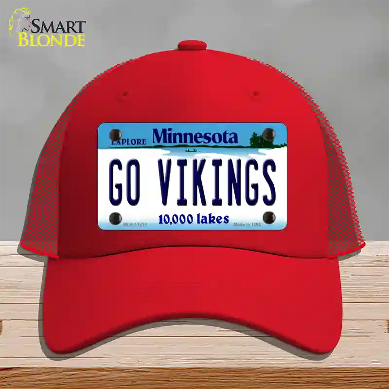 Go Vikings Novelty License Plate Hat Tag Mesh / Red