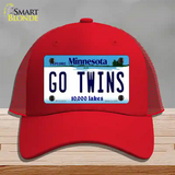 Go Twins Novelty License Plate Hat Tag Mesh / Red