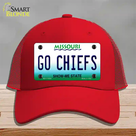 Go Chiefs Novelty License Plate Hat Tag Mesh / Red