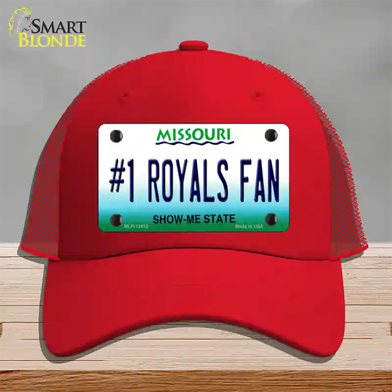 Number 1 Royals Fan Novelty License Plate Hat Tag Mesh / Red