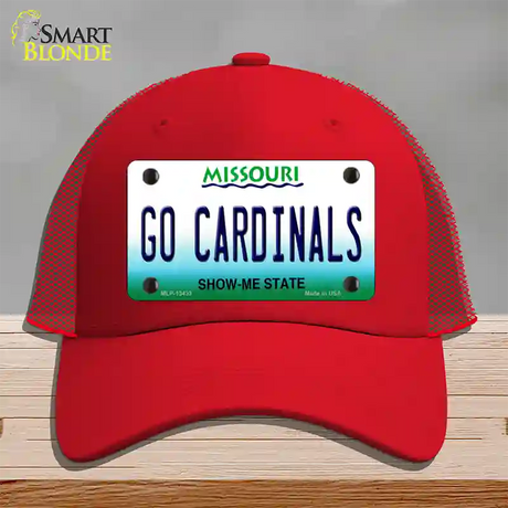 Missouri Plate Go Cardinals Novelty License Plate Hat Tag Mesh / Red