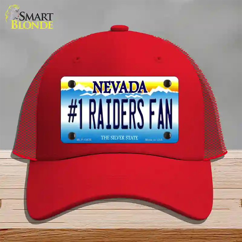 Number 1 Raiders Fan Nevada Novelty License Plate Hat Tag Mesh / Red