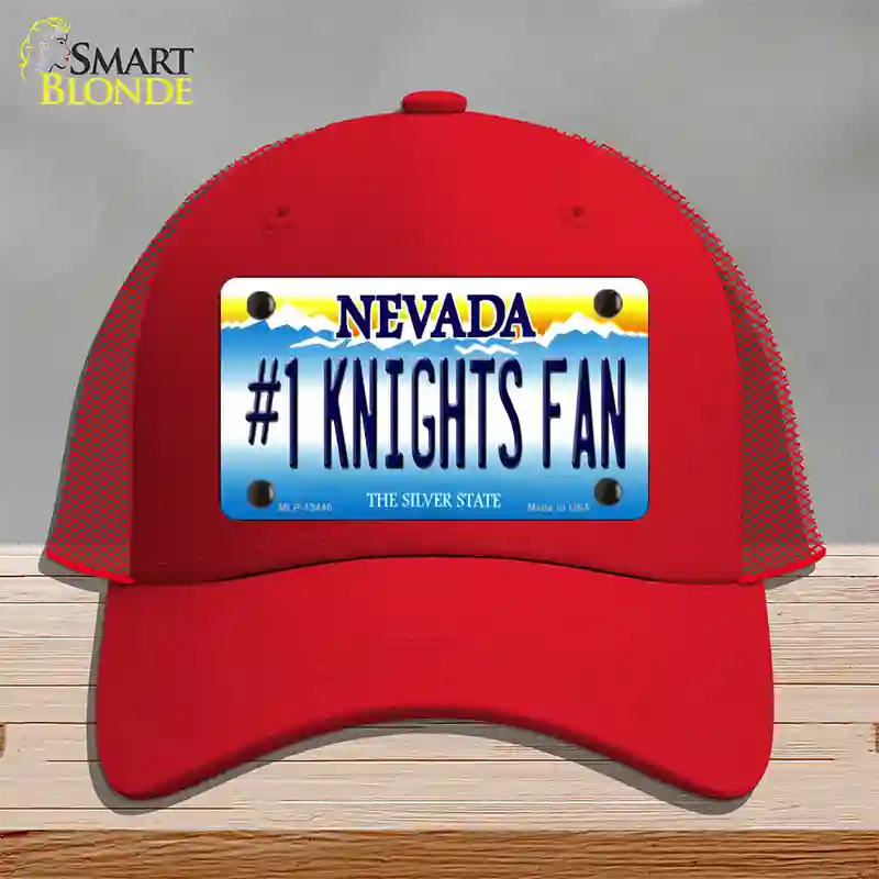 Number 1 Golden Knights Fan Novelty License Plate Hat Tag Mesh / Red