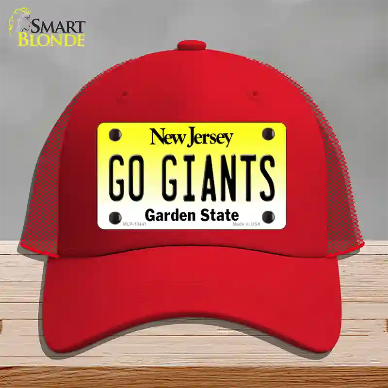 New Jersey Go Giants Novelty License Plate Hat Tag Mesh / Red