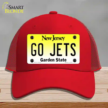 Go Jets Novelty License Plate Hat Tag Mesh / Red