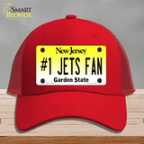 Number 1 Jets Fan Novelty License Plate Hat Tag Mesh / Red