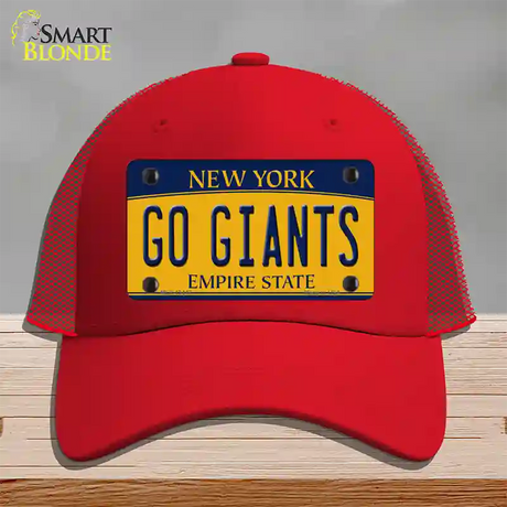 New York Go Giants Novelty License Plate Hat Tag Mesh / Red