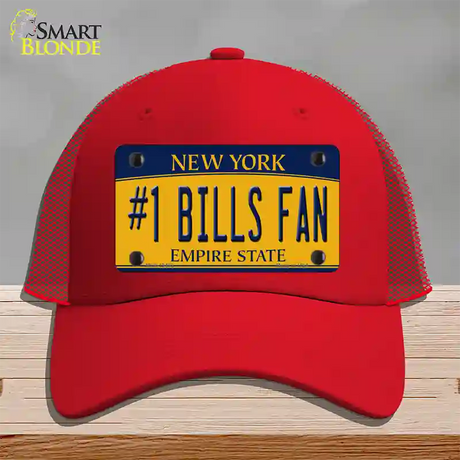 Number 1 Bills Fan Novelty License Plate Hat Tag Mesh / Red