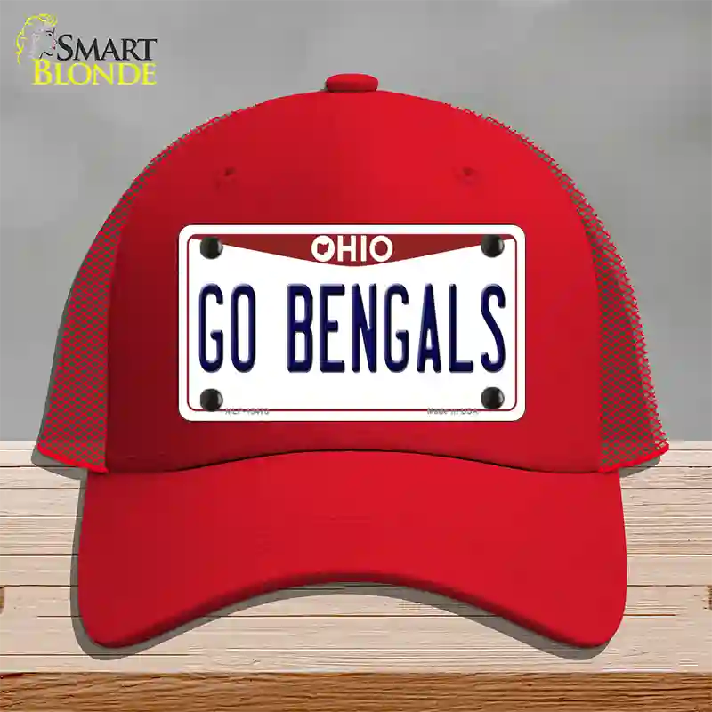 Go Bengals Novelty License Plate Hat Tag Mesh / Red