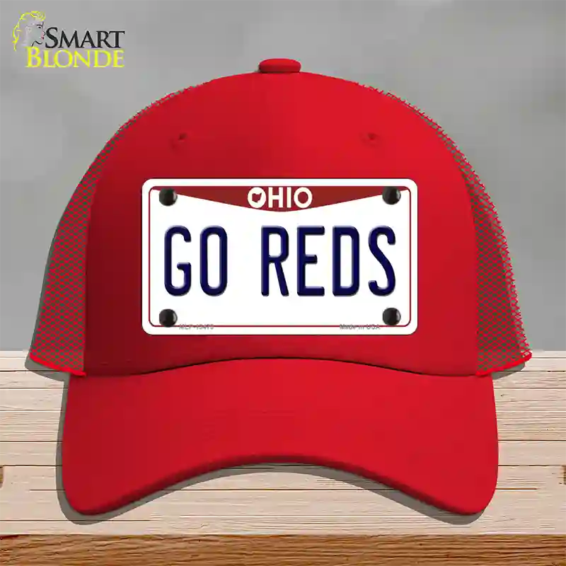 Go Reds Novelty License Plate Hat Tag Mesh / Red