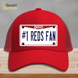 Number 1 Reds Fan Novelty License Plate Hat Tag Mesh / Red