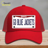 Go Blue Jackets Novelty License Plate Hat Tag Mesh / Red