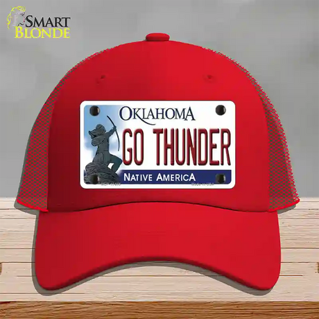 Go Thunder Novelty License Plate Hat Tag Mesh / Red