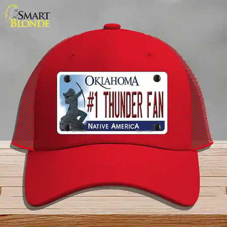 Number 1 Thunder Fan Novelty License Plate Hat Tag Mesh / Red