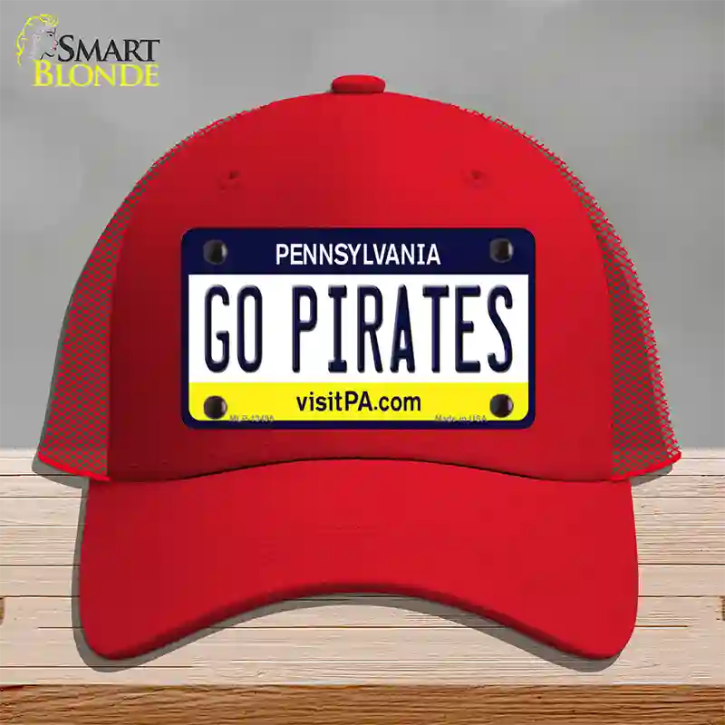 Go Pirates Novelty License Plate Hat Tag Mesh / Red