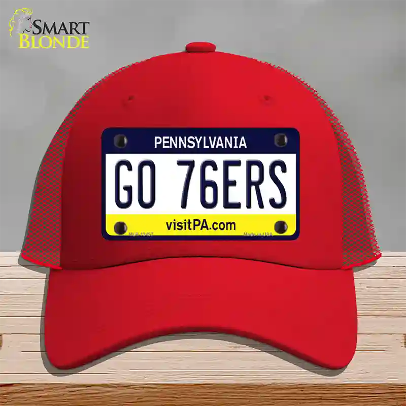 Go 76ers Novelty License Plate Hat Tag Mesh / Red