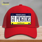 Go Penguins Novelty License Plate Hat Tag Mesh / Red