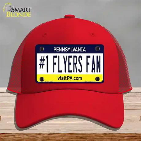 Number 1 Flyers Fan Novelty License Plate Hat Tag Mesh / Red