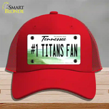 Number 1 Titans Fan Novelty License Plate Hat Tag Mesh / Red