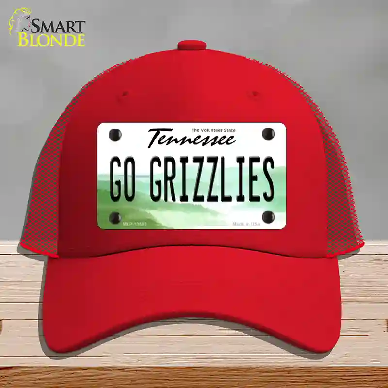 Go Grizzlies Novelty License Plate Hat Tag Mesh / Red