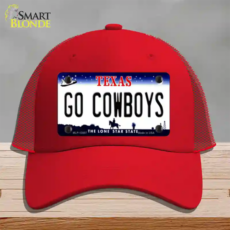 Go Cowboys Novelty License Plate Hat Tag Mesh / Red