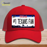 Number 1 Texans Fan Novelty License Plate Hat Tag Mesh / Red