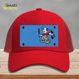 Plumber Offset Novelty License Plate Hat Mesh / Red