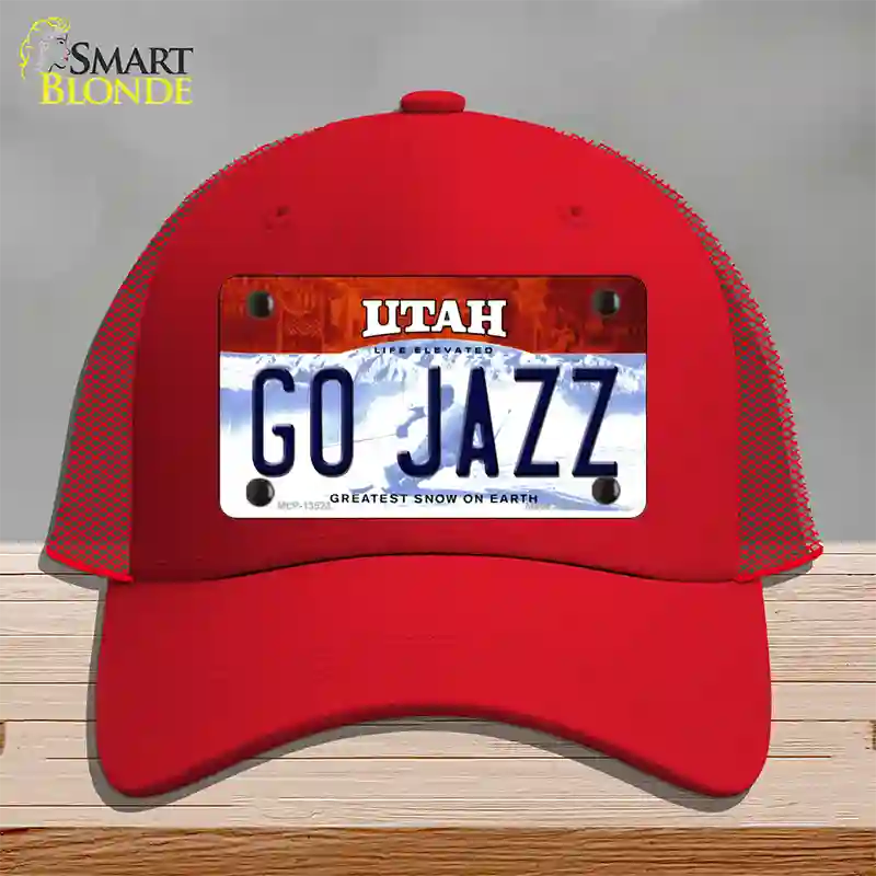 Go Jazz Novelty License Plate Hat Tag Mesh / Red