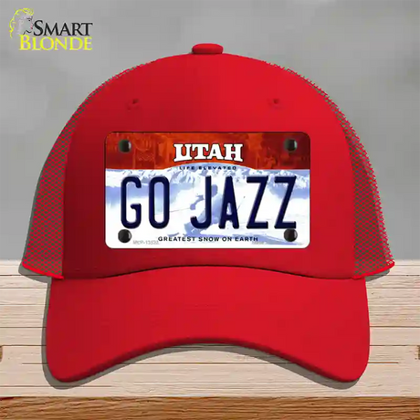 Go Jazz Novelty License Plate Hat Tag Mesh / Red