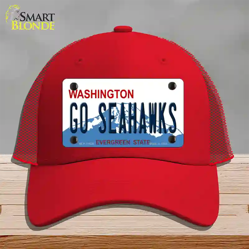 Go Seahawks Novelty License Plate Hat Tag Mesh / Red