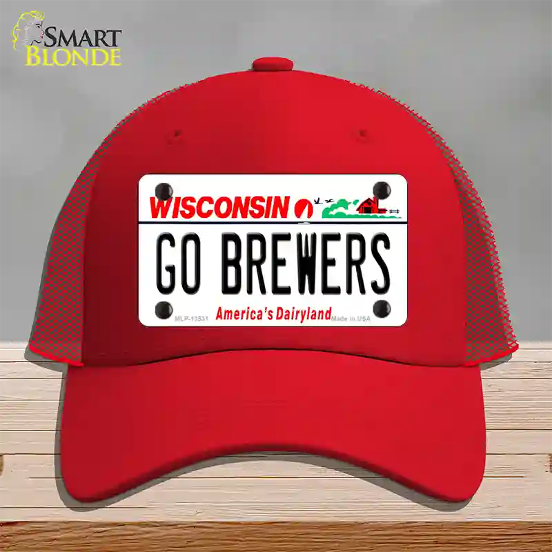 Go Brewers Novelty License Plate Hat Tag Mesh / Red