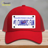 Number 1 Canucks Fan Novelty License Plate Hat Tag Mesh / Red