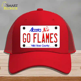 Go Flames Novelty License Plate Hat Tag Mesh / Red