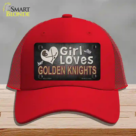 This Girl Loves Her Golden Knights Novelty License Plate Hat Tag Mesh / Red